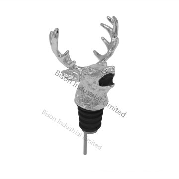 China Factory Sell Silver Deer Head Wine Pourer